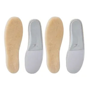 ABUSA Sheepskin Insoles Women's Premium Think Wool Fur Fleece Inserts Cozy & Fluffy 10X2