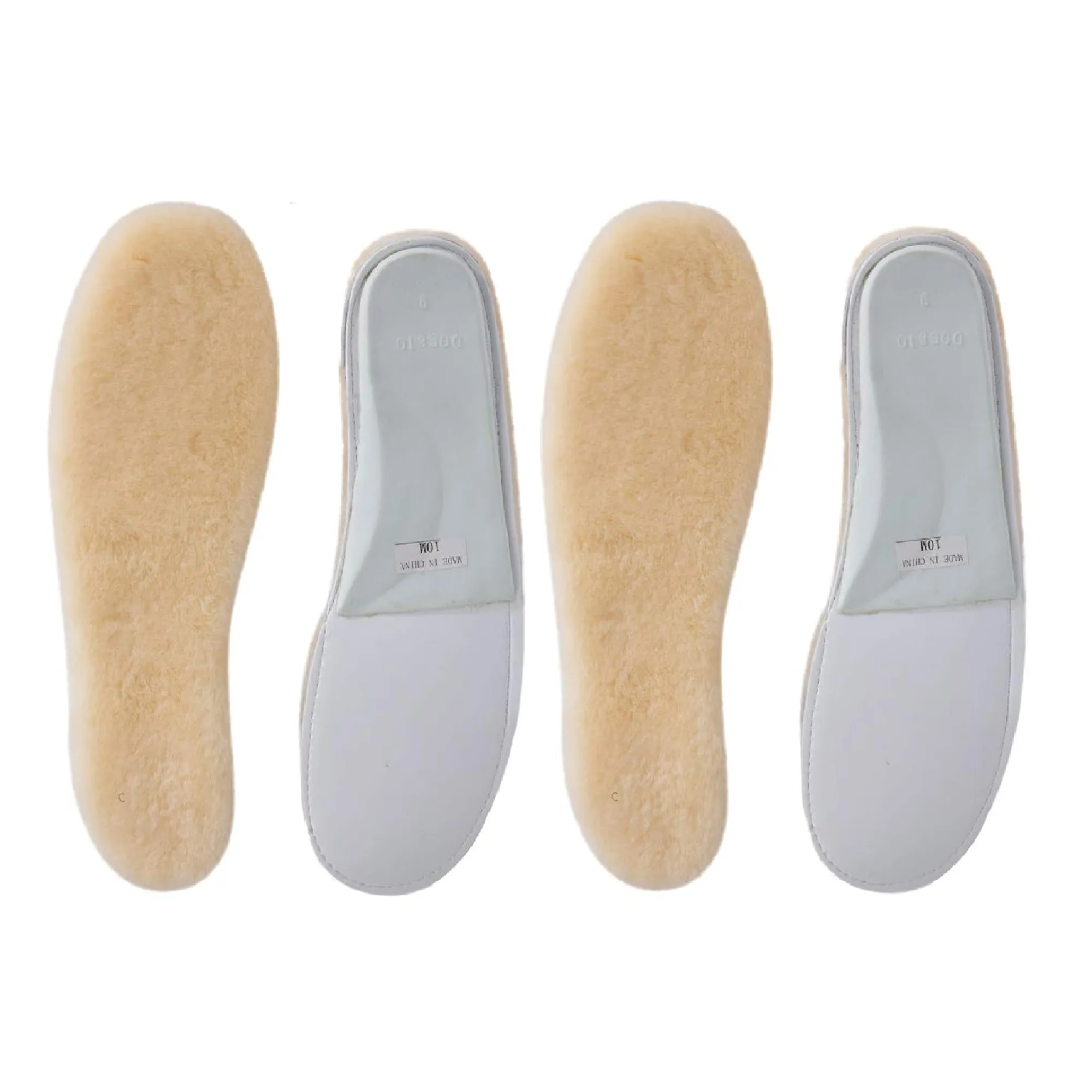 ABUSA Sheepskin Insoles Women's Premium Think Wool Fur Fleece Inserts Cozy & Fluffy 10X2