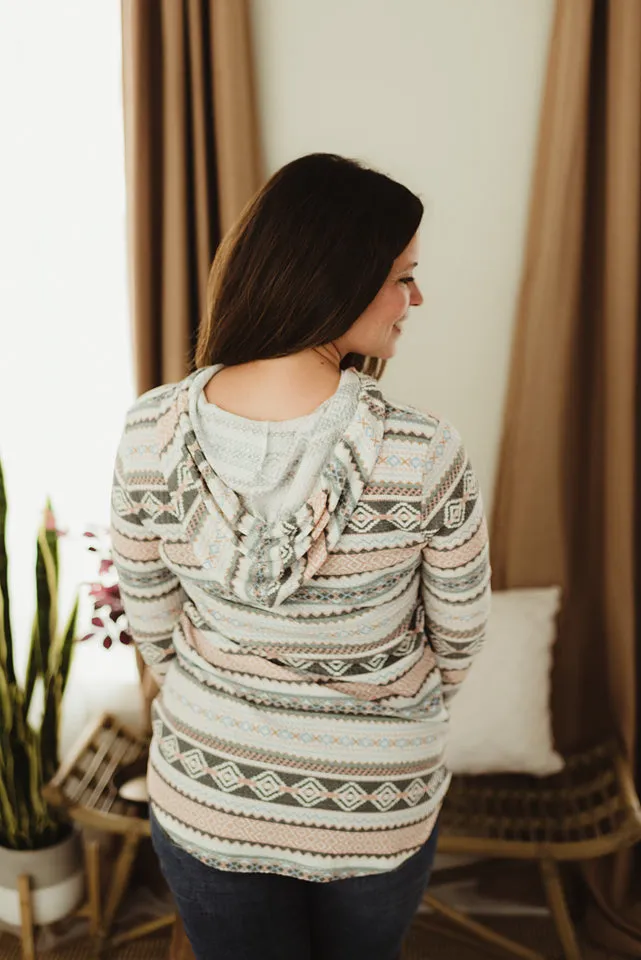 Aztec Print Hoodie