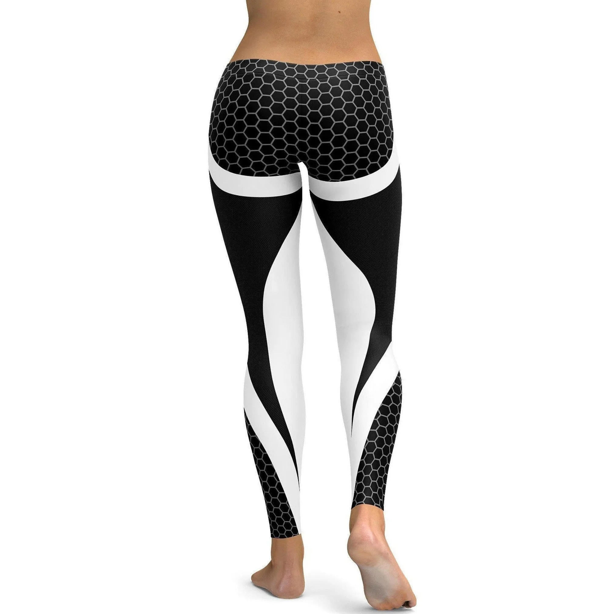 Black & White Honeycomb Carbon Legging