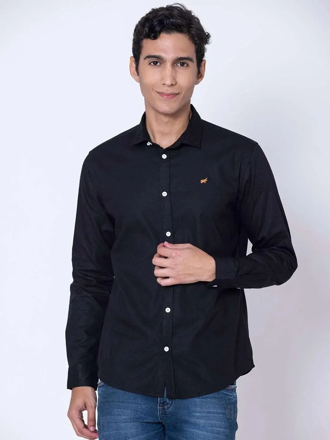 Black Button Down Casual Shirt