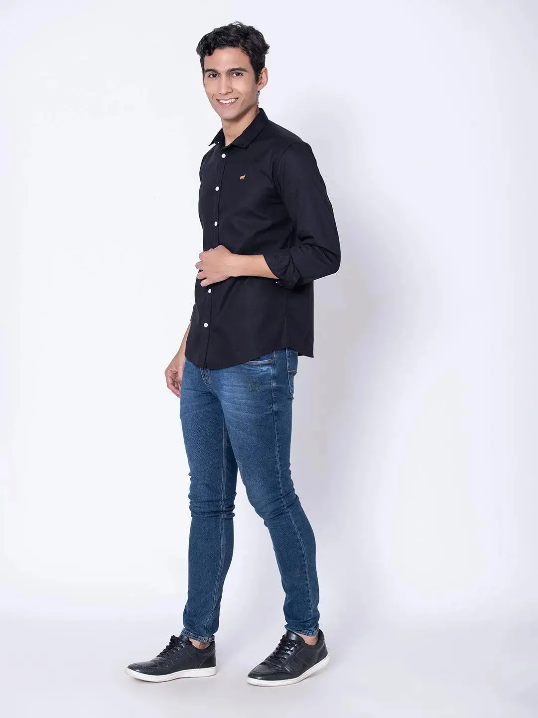 Black Button Down Casual Shirt