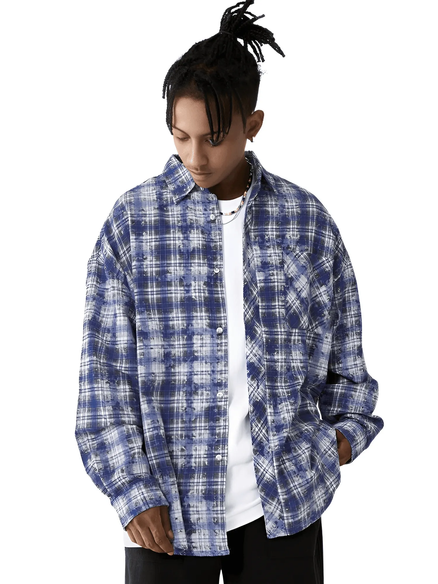 Blue Plaid Long Sleeve Oversized Shirt - Now In Red Too!