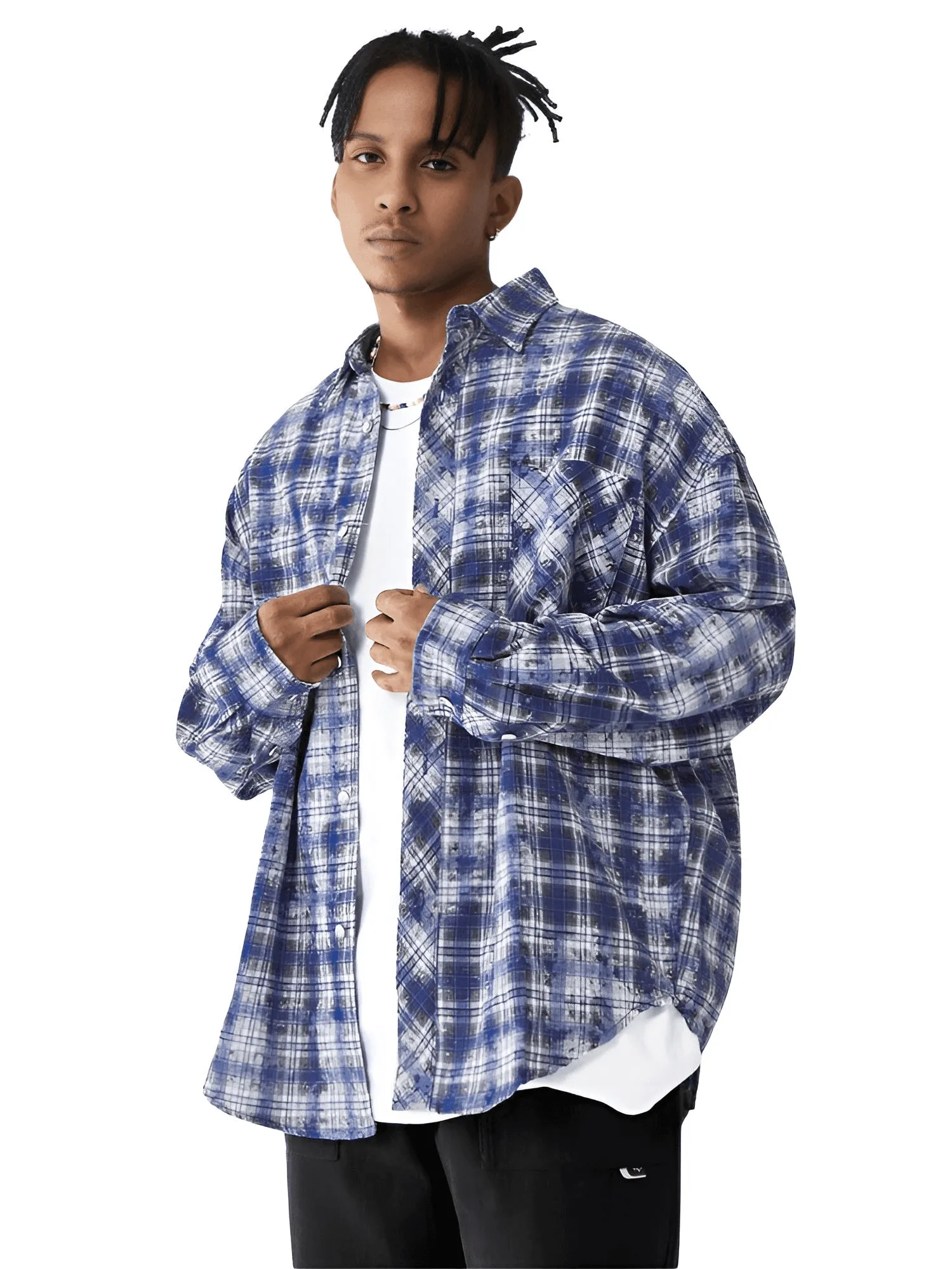 Blue Plaid Long Sleeve Oversized Shirt - Now In Red Too!