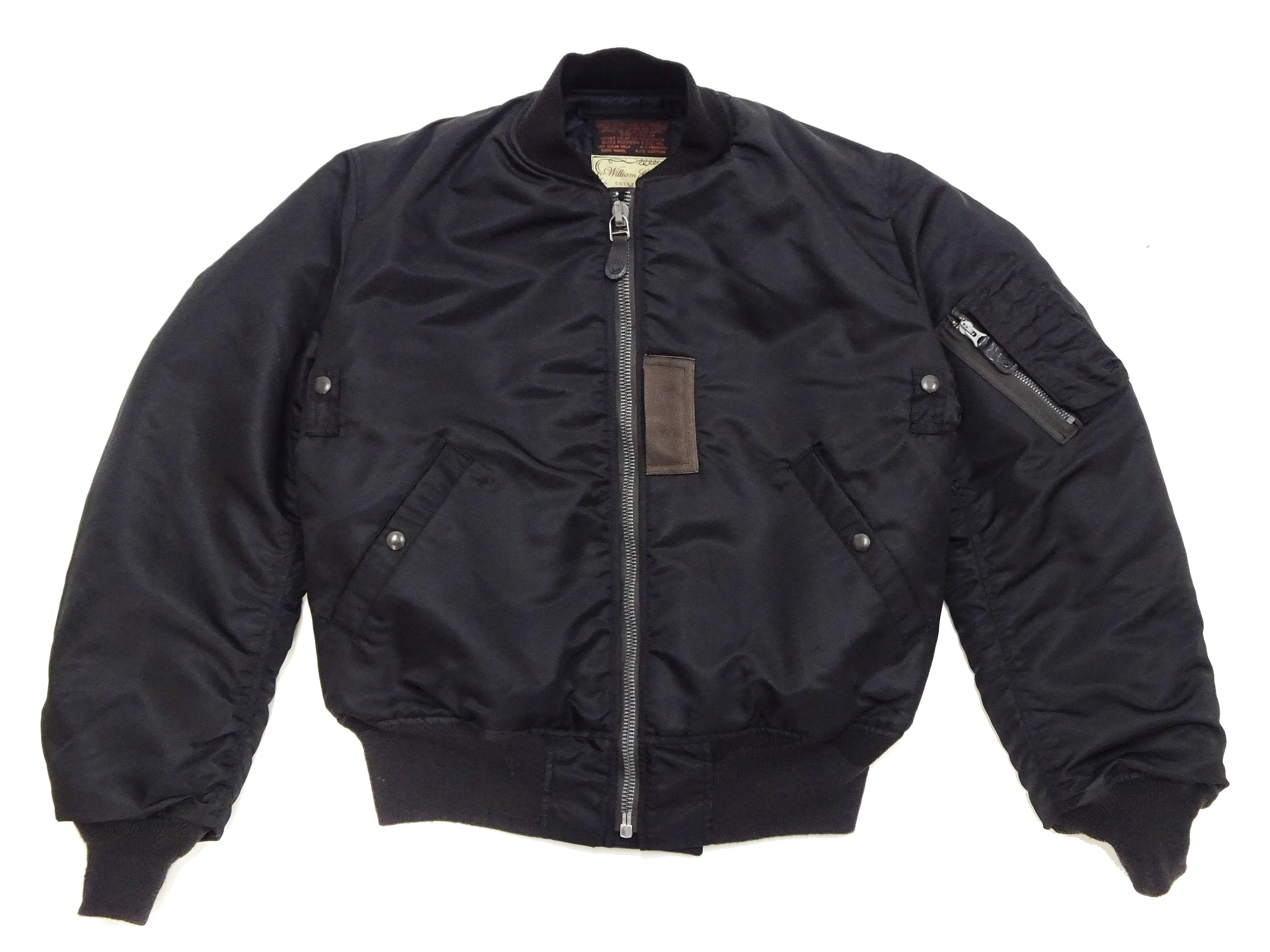 Buzz Rickson Black MA-1 Flight Jacket Men's William Gibson Collection Albert Turner MA1 Bomber Jacket BR15414 No-Stencil