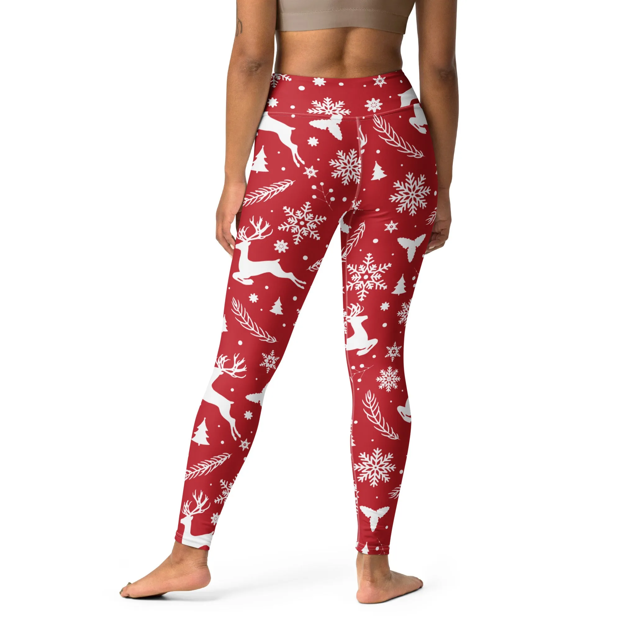 Christmas Deer Yoga Leggings, lioness-love