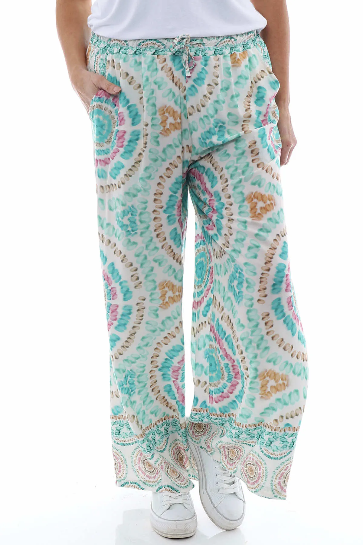 Corzano Tie Dye Palazzo Pants Aqua