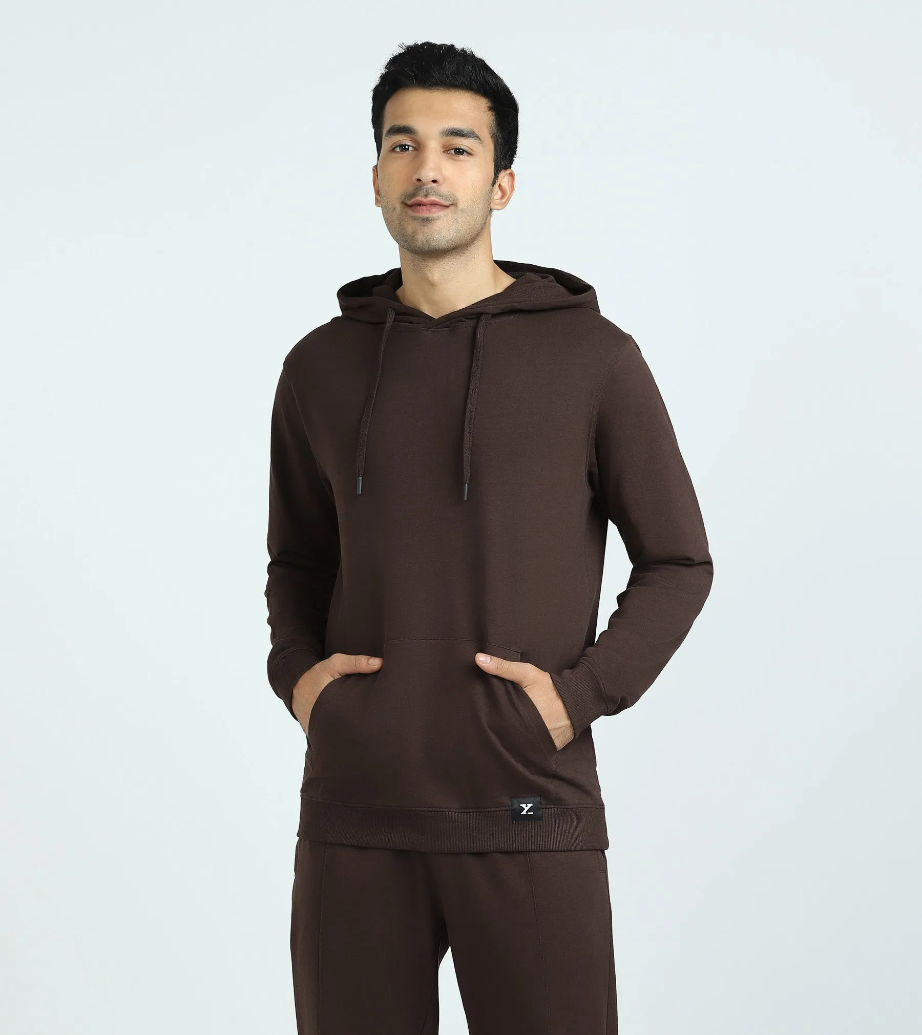 Cruze French Terry Cotton Hoodie and Joggers Co-Ord Set Malt Brown