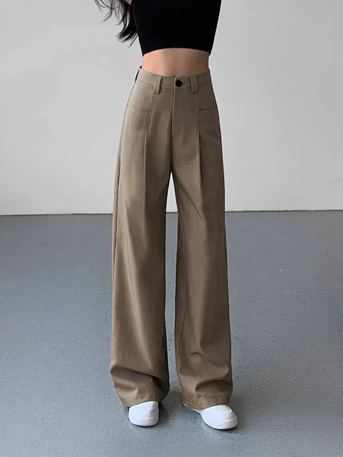 Divine Pleat Wide Trendy Leg Dress Pants