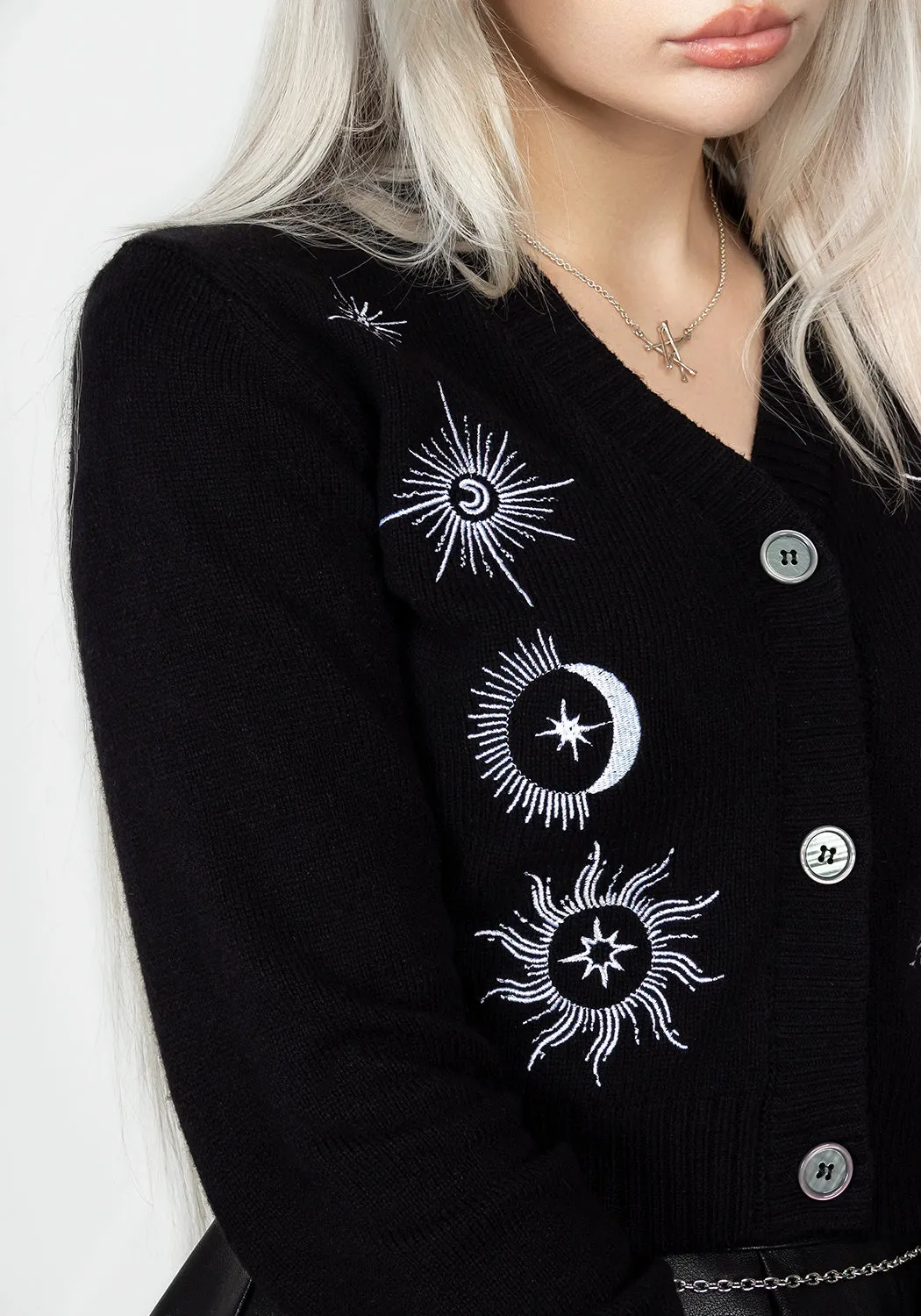 Esmeray Crop Embroidered Cardigan