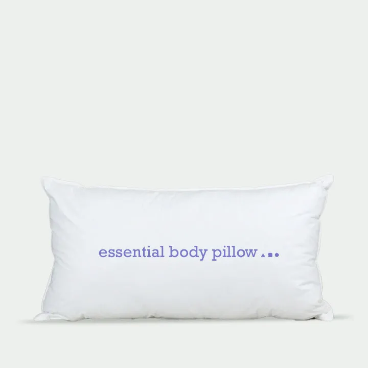 essential feather body pillow with pillow protector