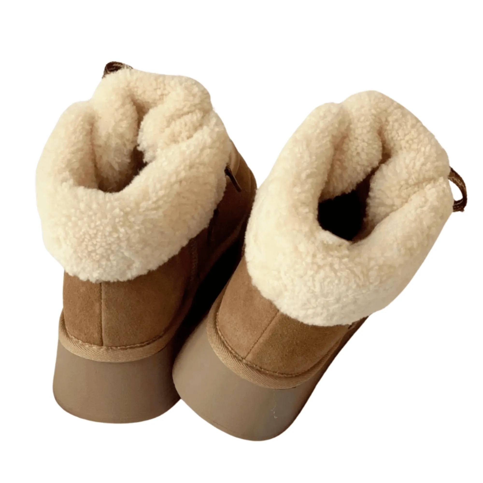 Genuine Suede Fur Snow Boots Women's Winter New Padded Warm Fur Short Boots