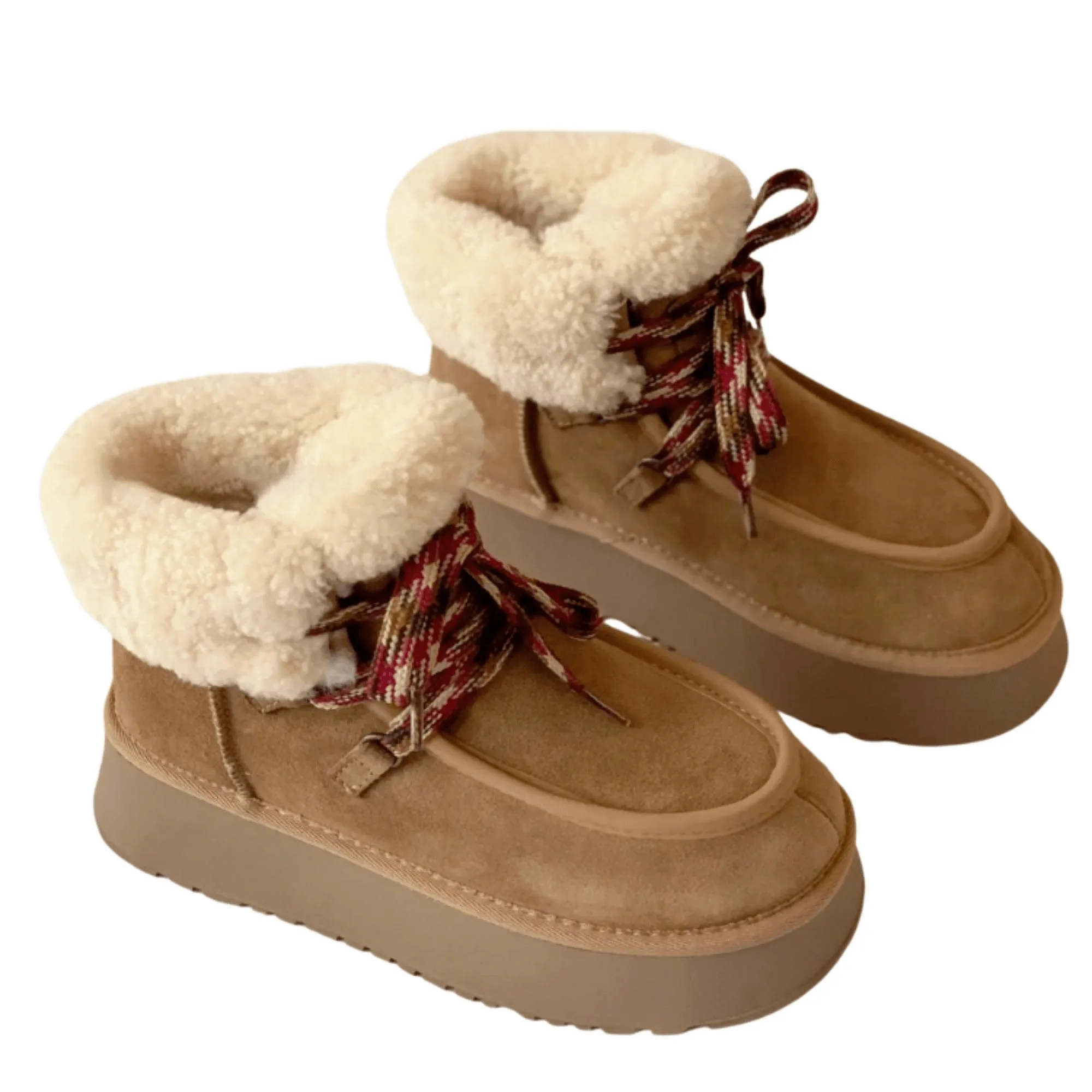 Genuine Suede Fur Snow Boots Women's Winter New Padded Warm Fur Short Boots