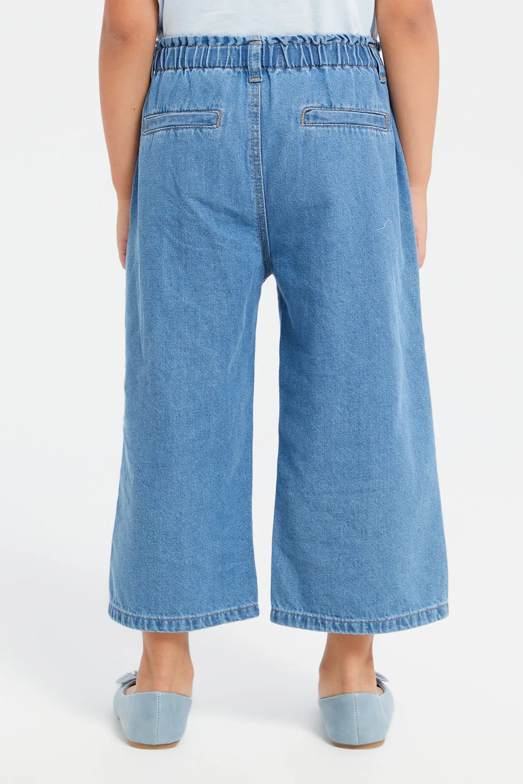 Girls Blue Culotte Pants