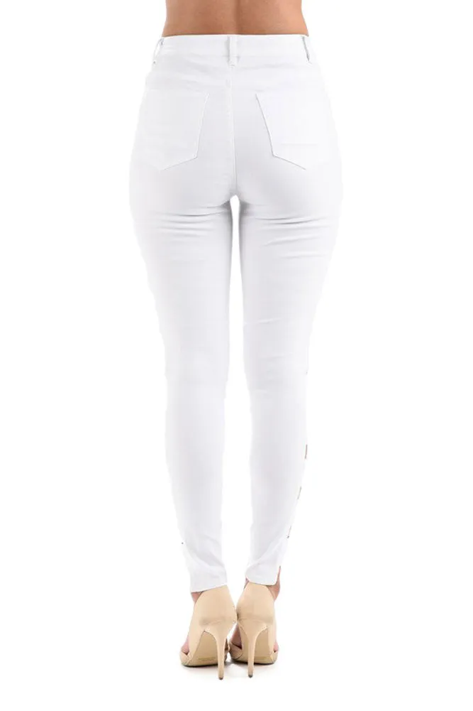 High Waisted Super Stretch Side Cut Out Skinny Pants