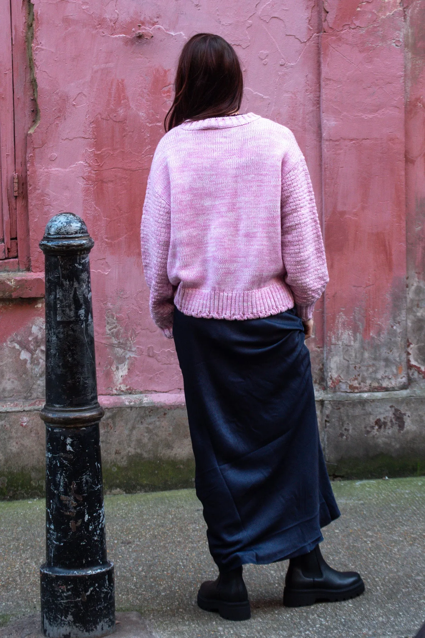 ICHI Hamile Lilas Pink Knitted Pullover