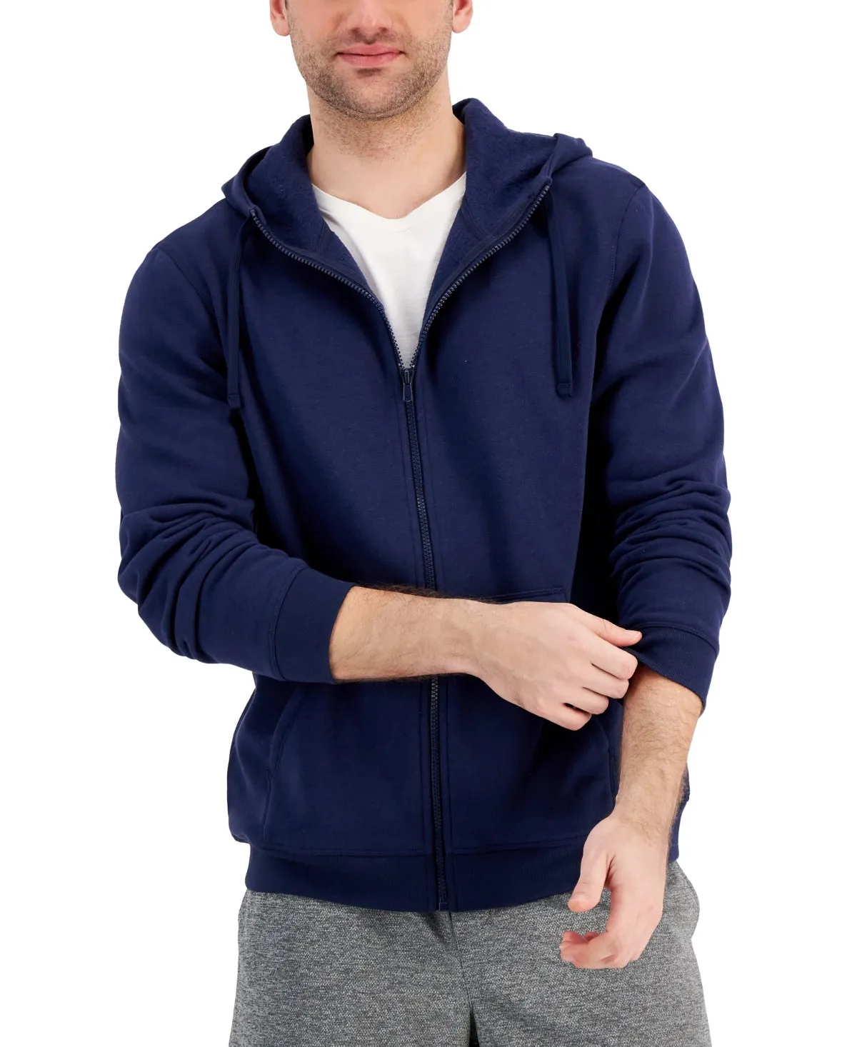 Id Ideology Mens Regular-Fit Solid Full-Zip Hoodie