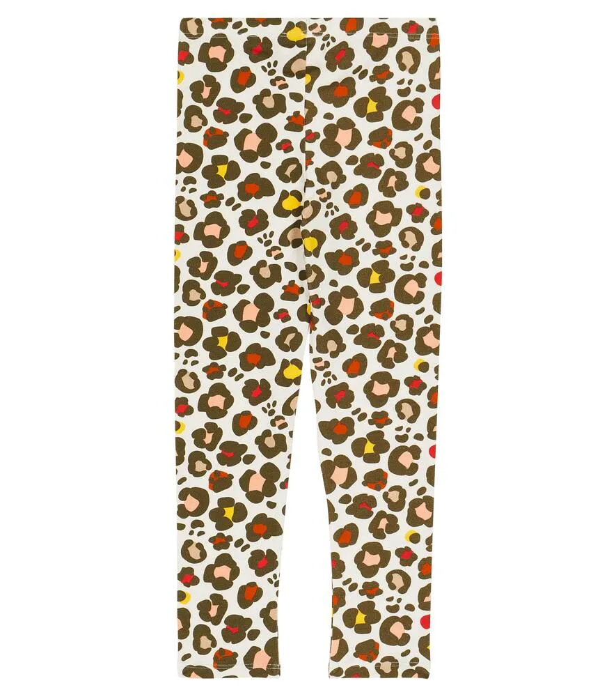 Kenzo Leopard Print Cotton Blend Leggings, Multicolor