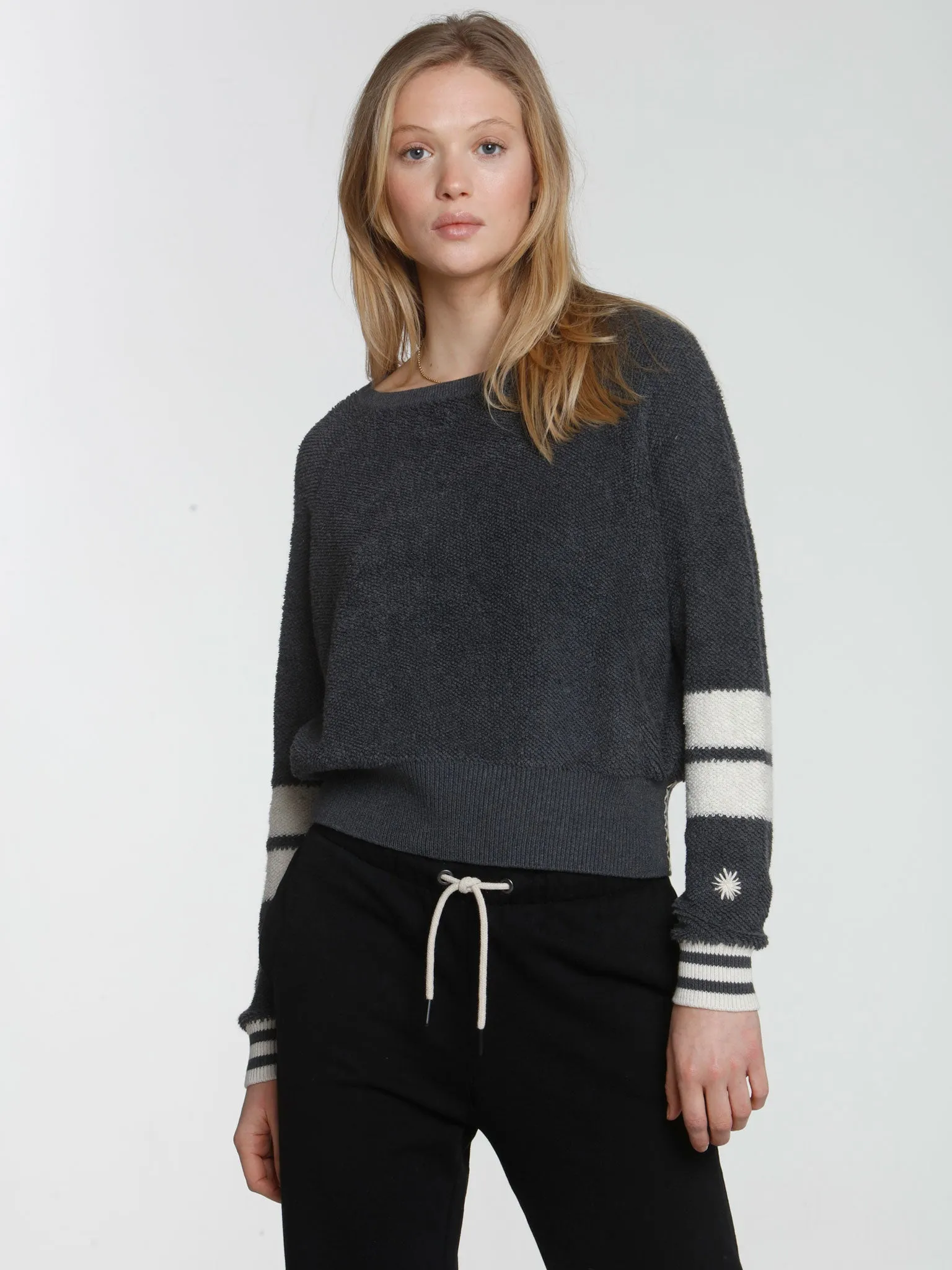 Loopy Crop Top - Charcoal