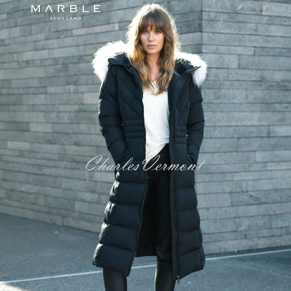 Marble Longline Coat – Style 5947-101 (Black)