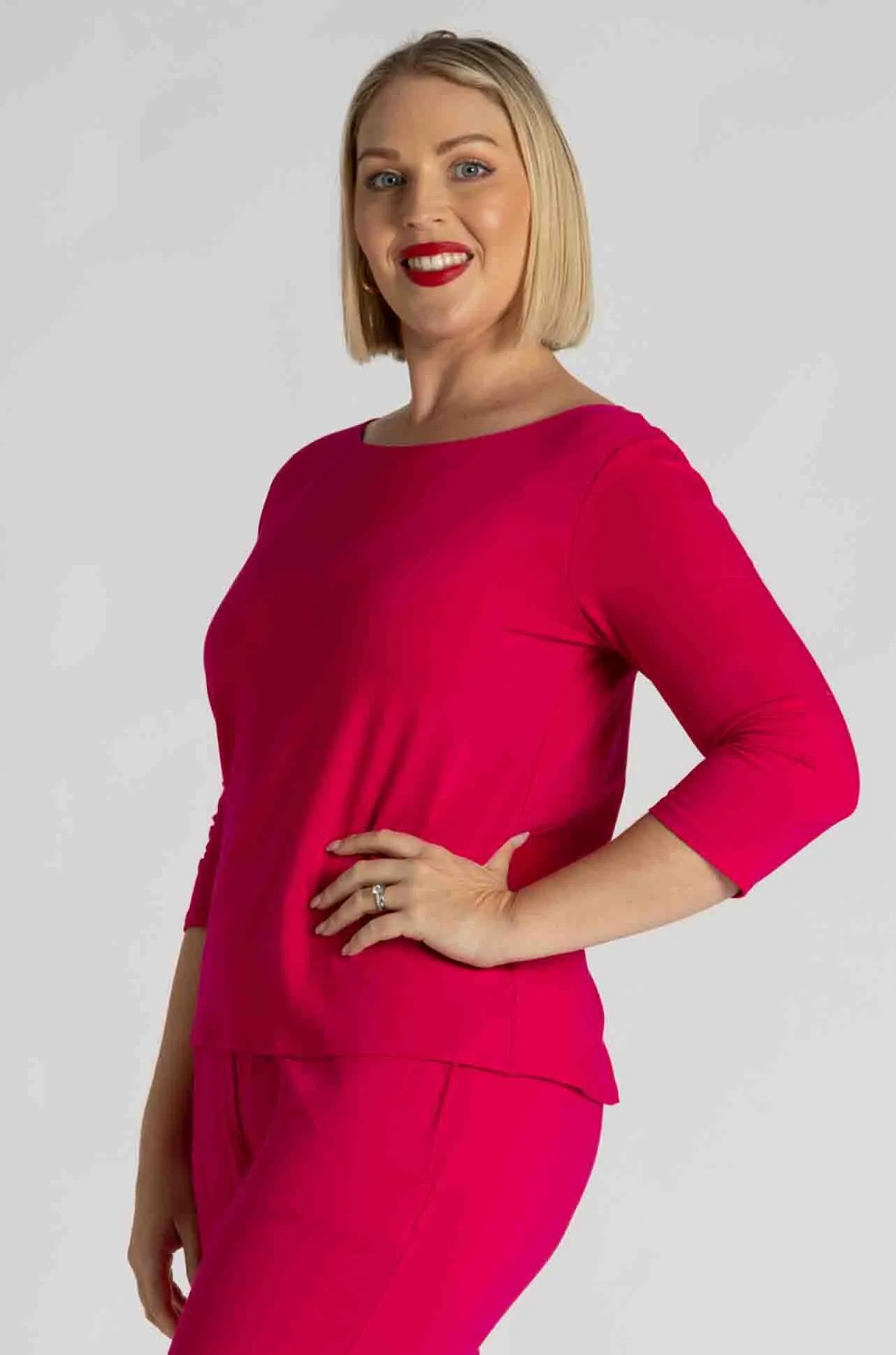 Mela Purdie - Relaxed Boat Neck in Cerise