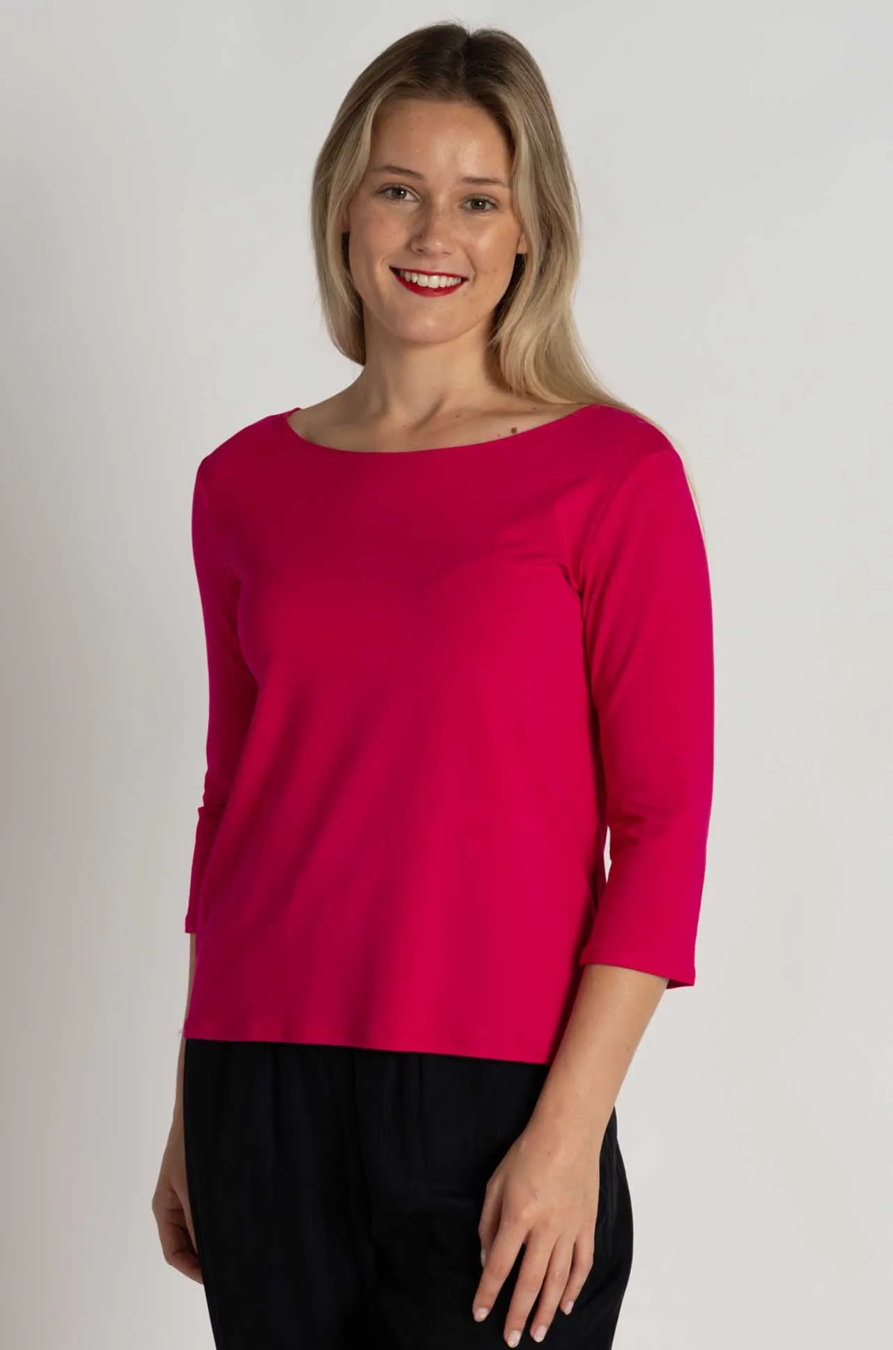 Mela Purdie - Relaxed Boat Neck in Cerise