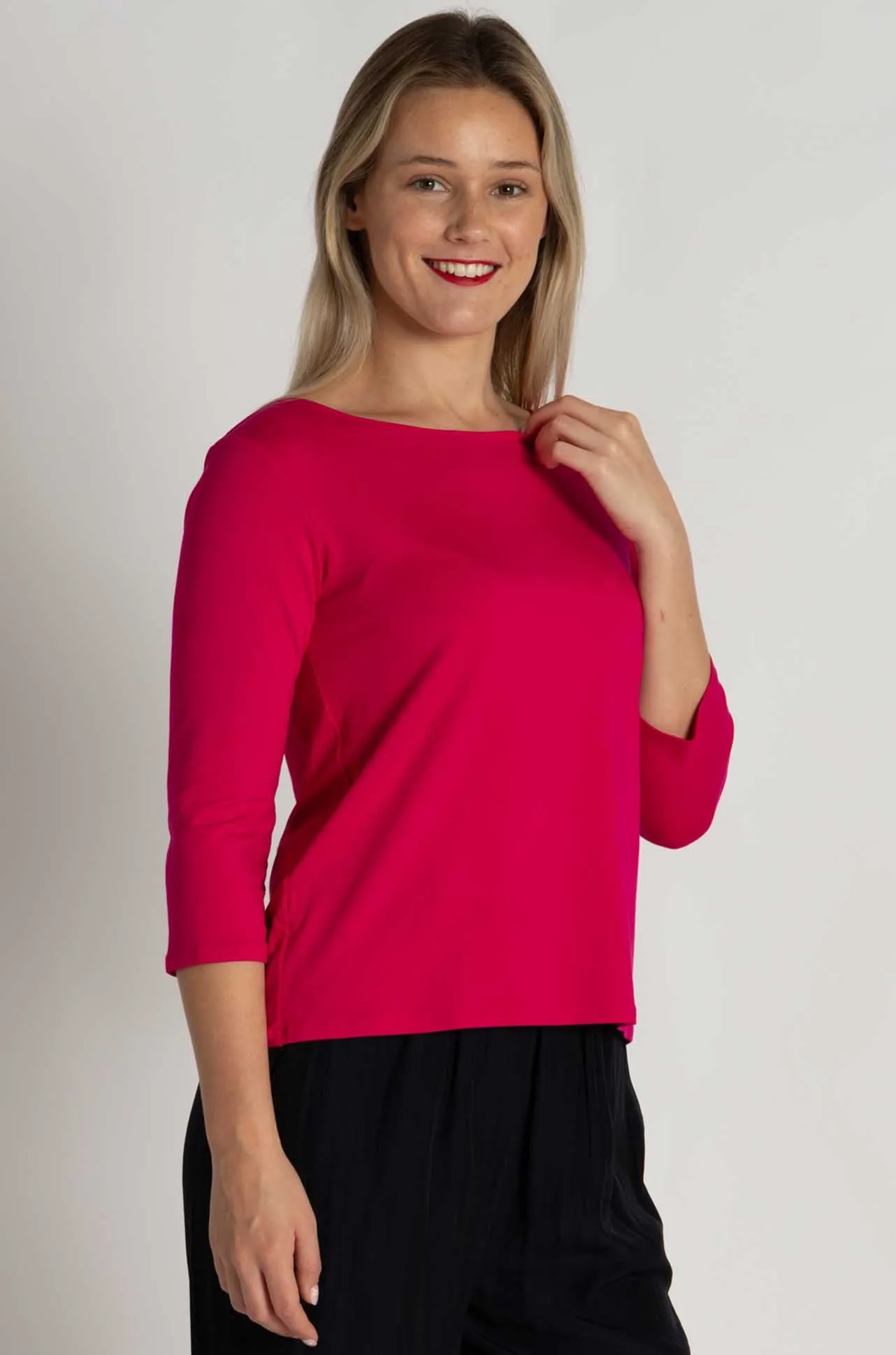 Mela Purdie - Relaxed Boat Neck in Cerise