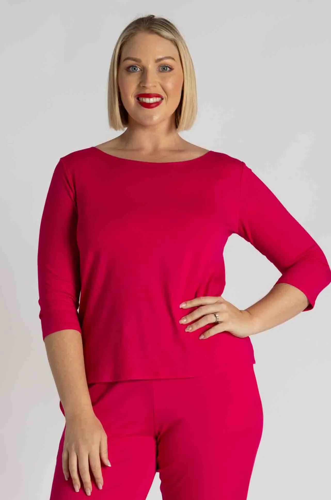 Mela Purdie - Relaxed Boat Neck in Cerise