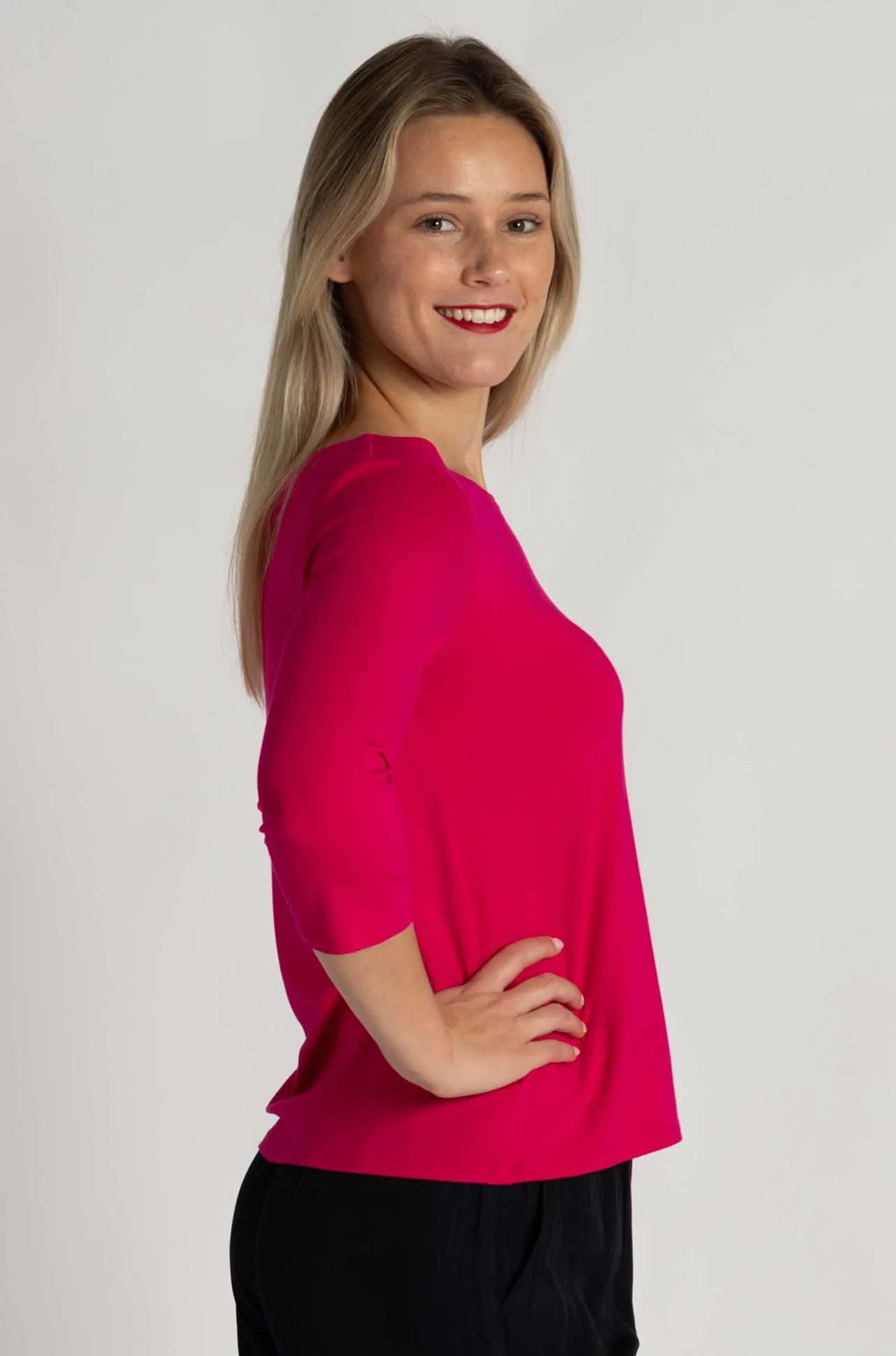 Mela Purdie - Relaxed Boat Neck in Cerise