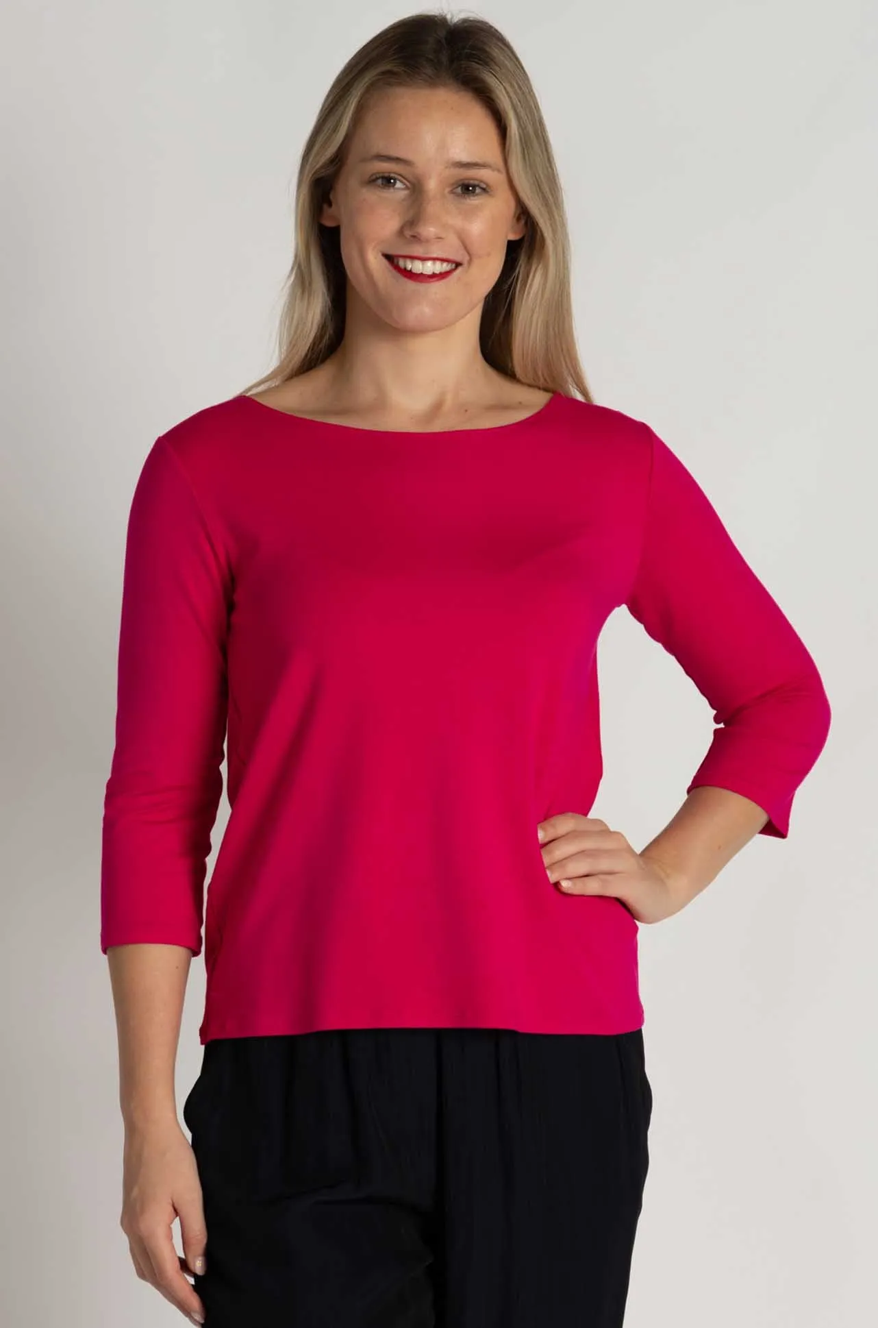 Mela Purdie - Relaxed Boat Neck in Cerise