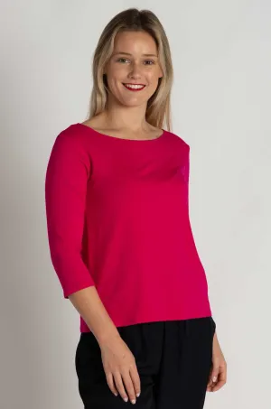 Mela Purdie - Relaxed Boat Neck in Cerise