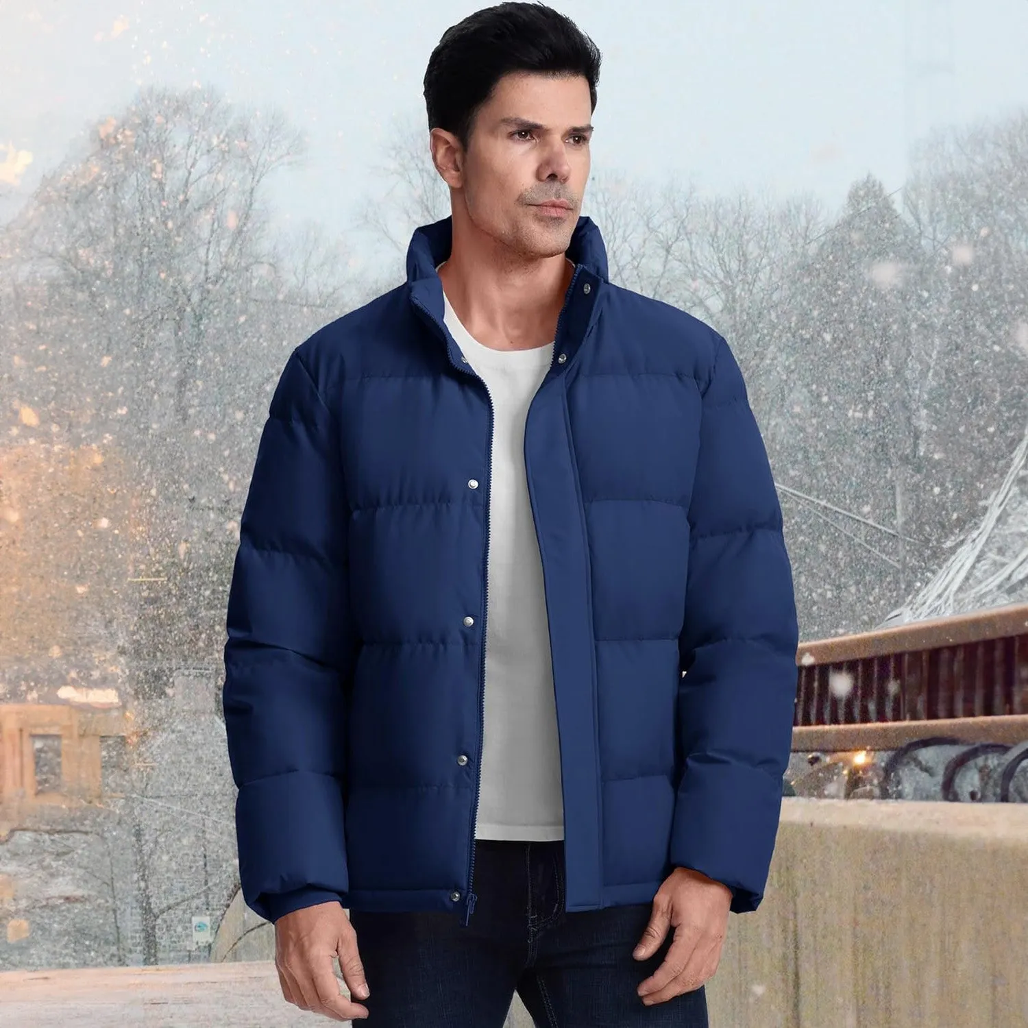 Men's Down Jacket Warm Puffer Jacket Winter Coats Water Resistant Windproof Insulated Jacket