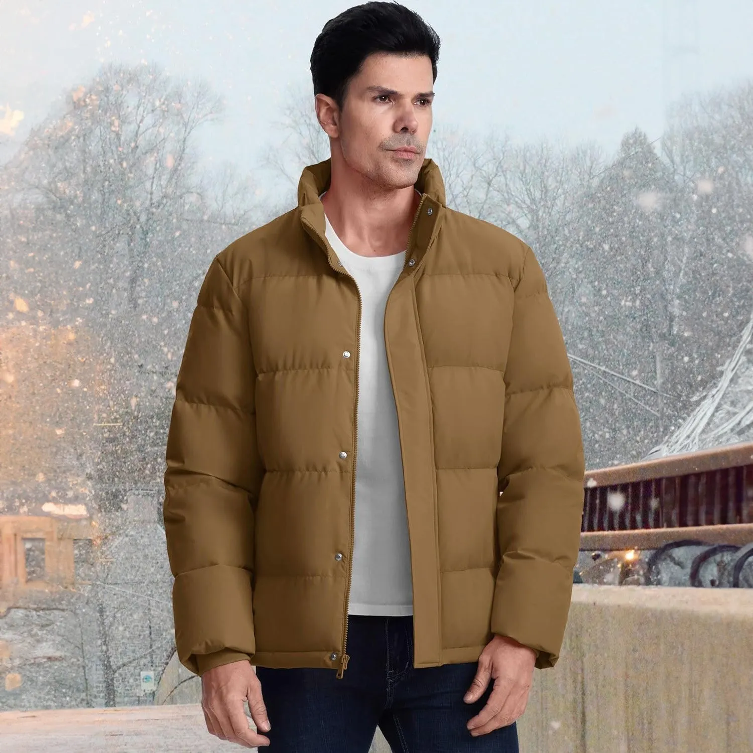 Men's Down Jacket Warm Puffer Jacket Winter Coats Water Resistant Windproof Insulated Jacket