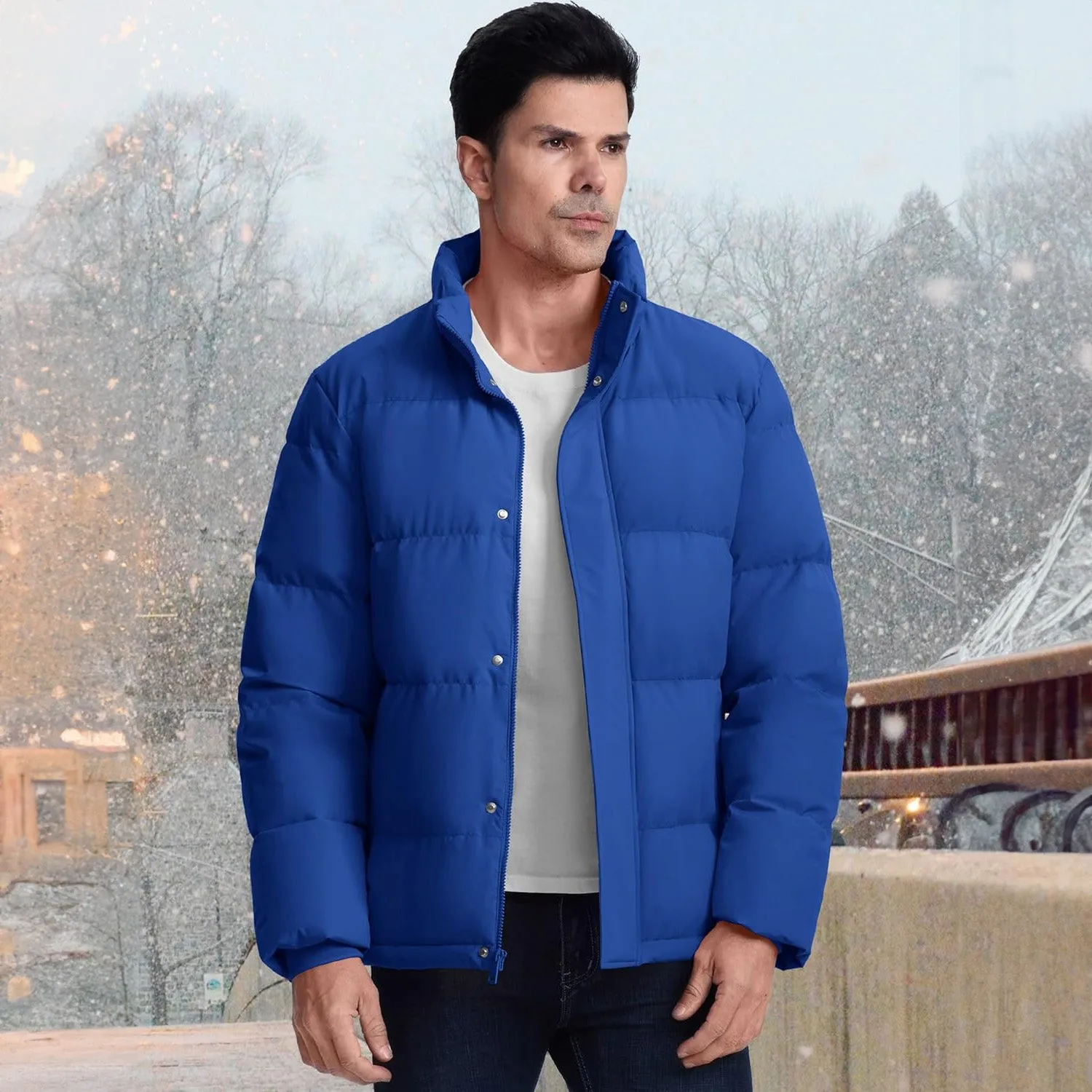 Men's Down Jacket Warm Puffer Jacket Winter Coats Water Resistant Windproof Insulated Jacket