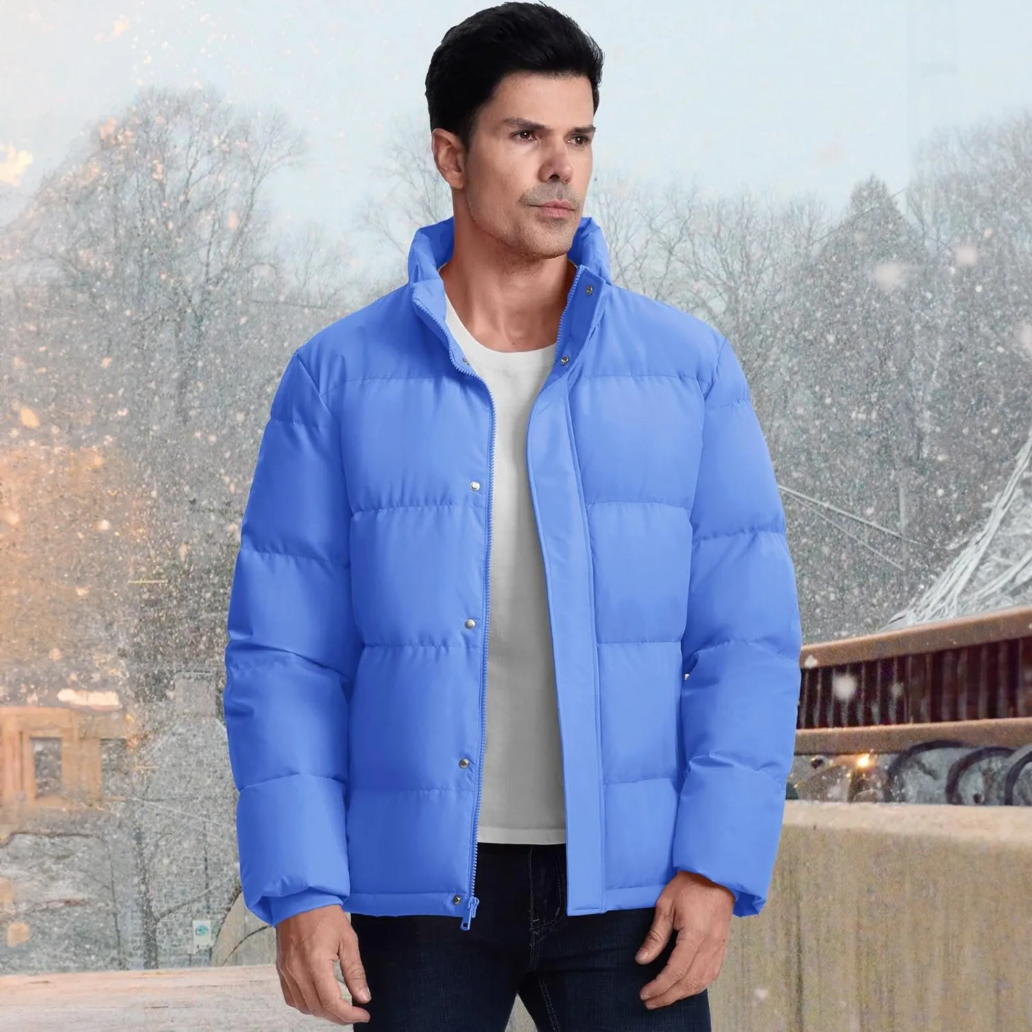 Men's Down Jacket Warm Puffer Jacket Winter Coats Water Resistant Windproof Insulated Jacket