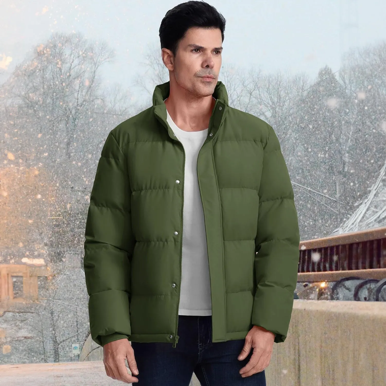 Men's Down Jacket Warm Puffer Jacket Winter Coats Water Resistant Windproof Insulated Jacket