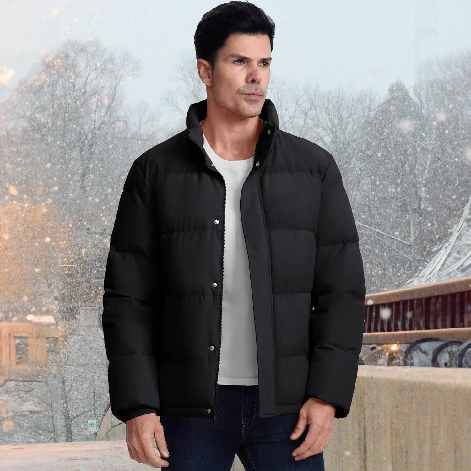 Men's Down Jacket Warm Puffer Jacket Winter Coats Water Resistant Windproof Insulated Jacket