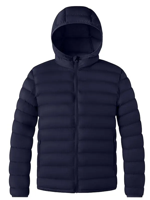 Men's Winter Jacket Hooded Lightweight Winter Coat Packable Puffer Jacket