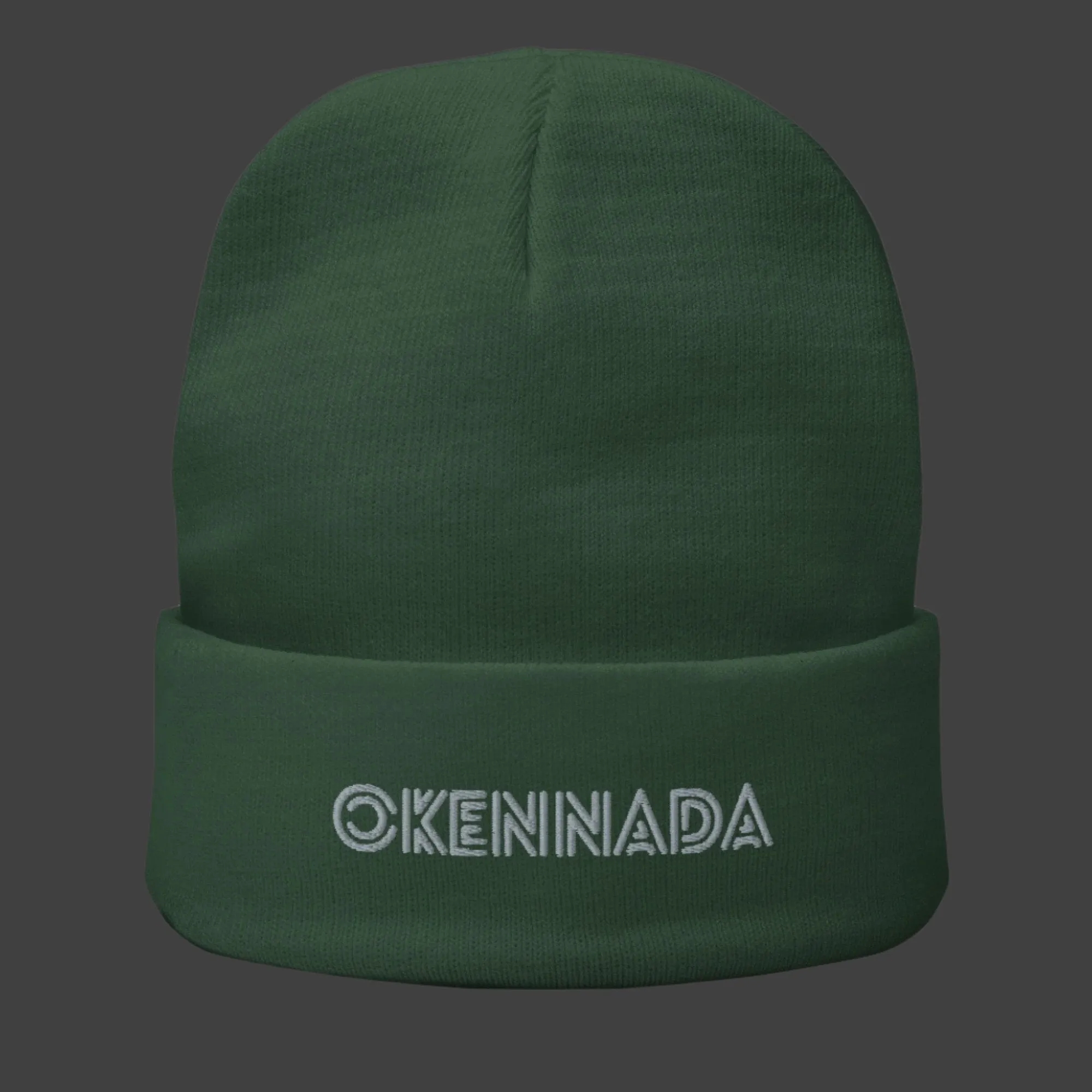 OKENNADA "Essential Edge" Embroidered Knit Beanie