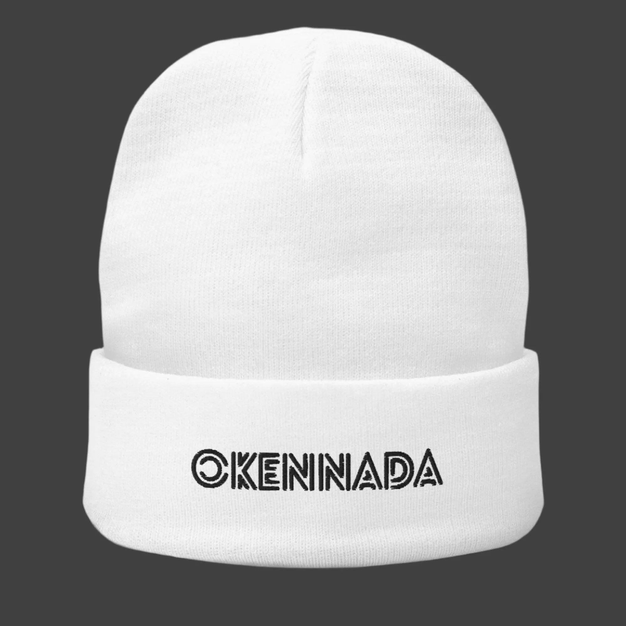 OKENNADA "Essential Edge" Embroidered Knit Beanie