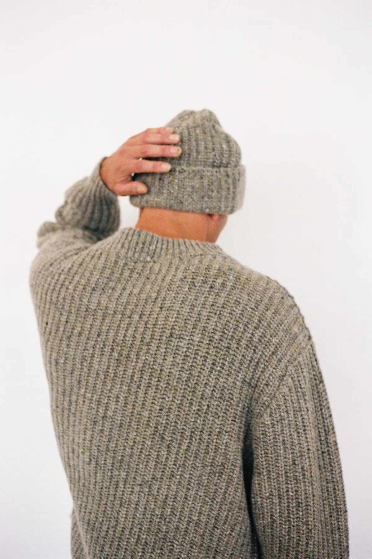 Olive Merino Wool Blend Knit Jumper