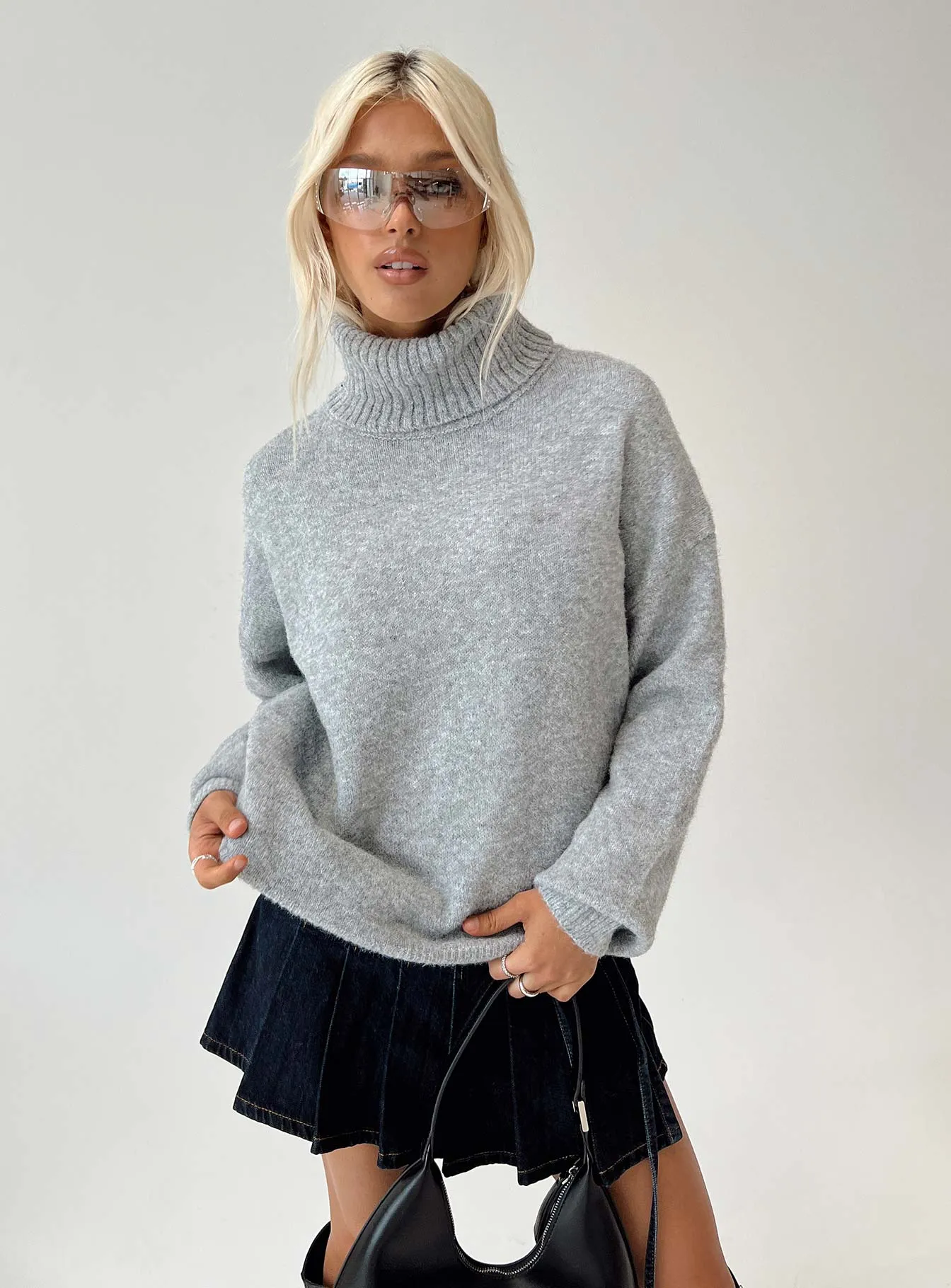 Oswin Turtleneck Jumper Grey