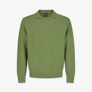 Pearly Gates Men's Long Sleeve Knit Shirt- Green