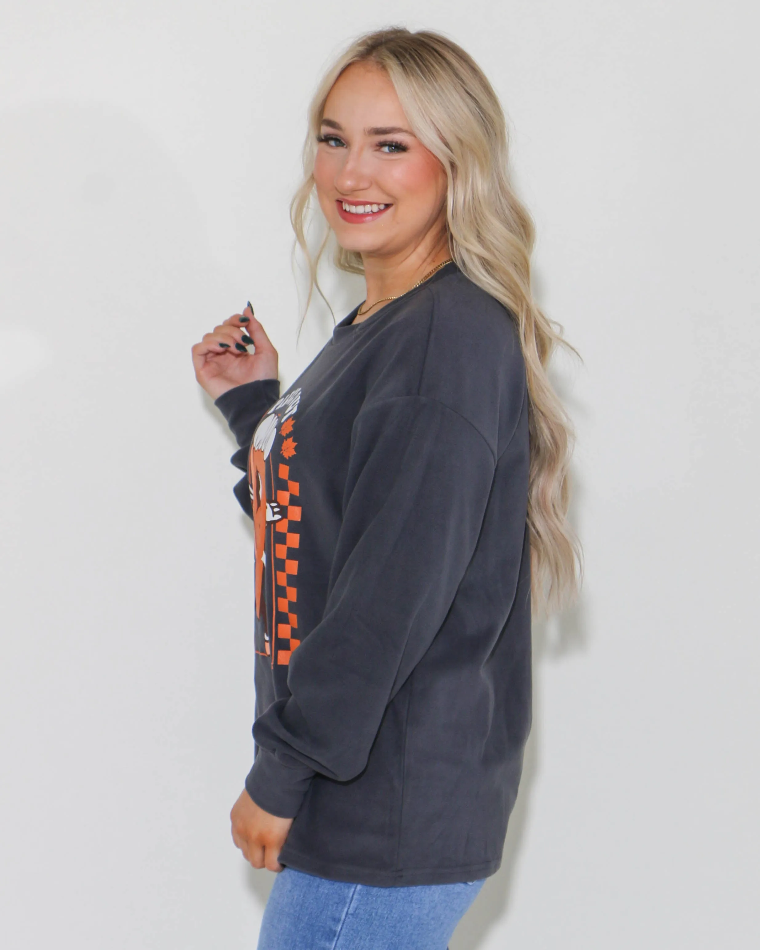 Piece Out on Grey Micro fleece Crewneck