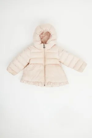 Pink Peplum Puffer Coat