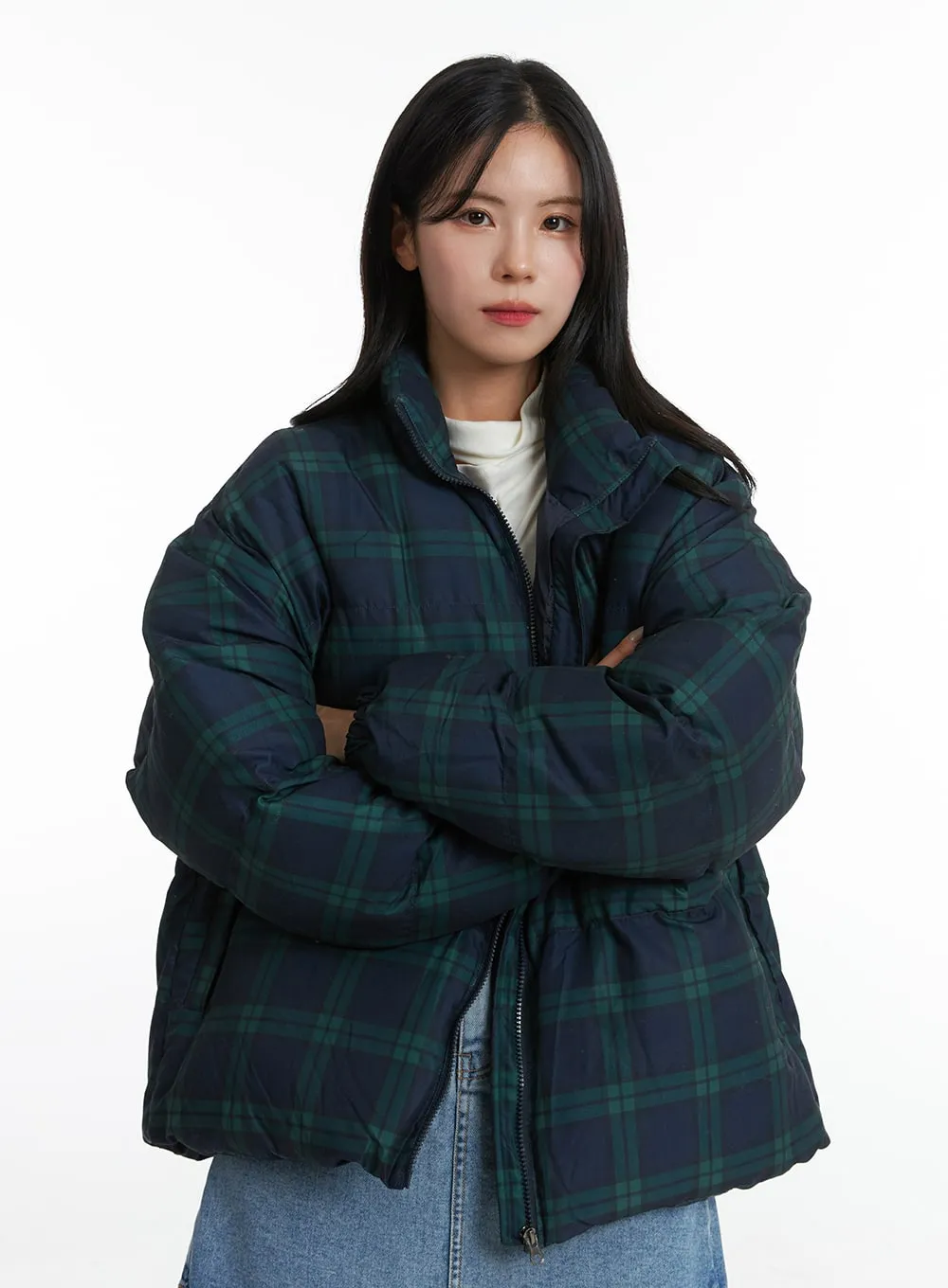 Plaid Oversized Puffer Jacket OD301