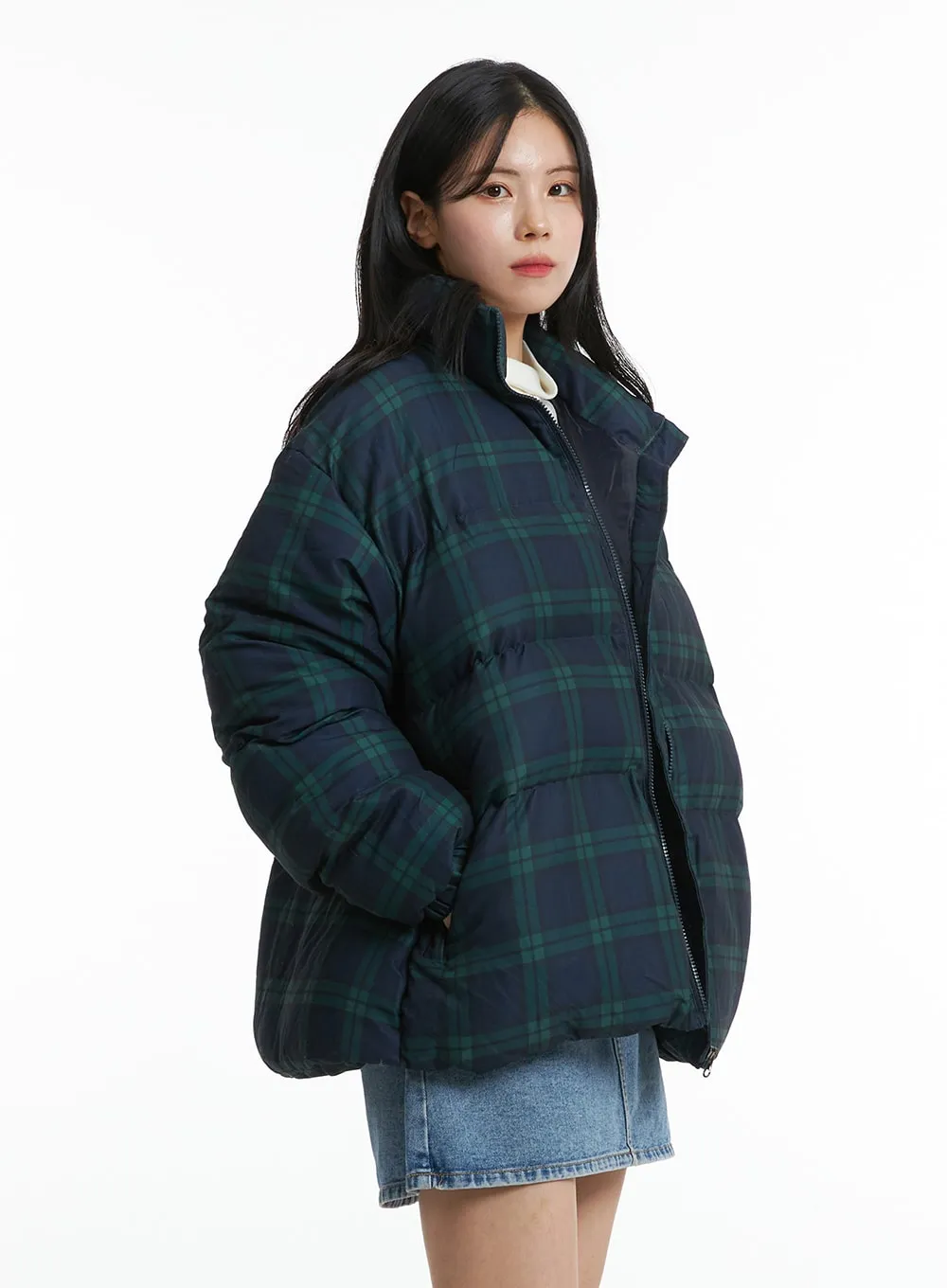 Plaid Oversized Puffer Jacket OD301