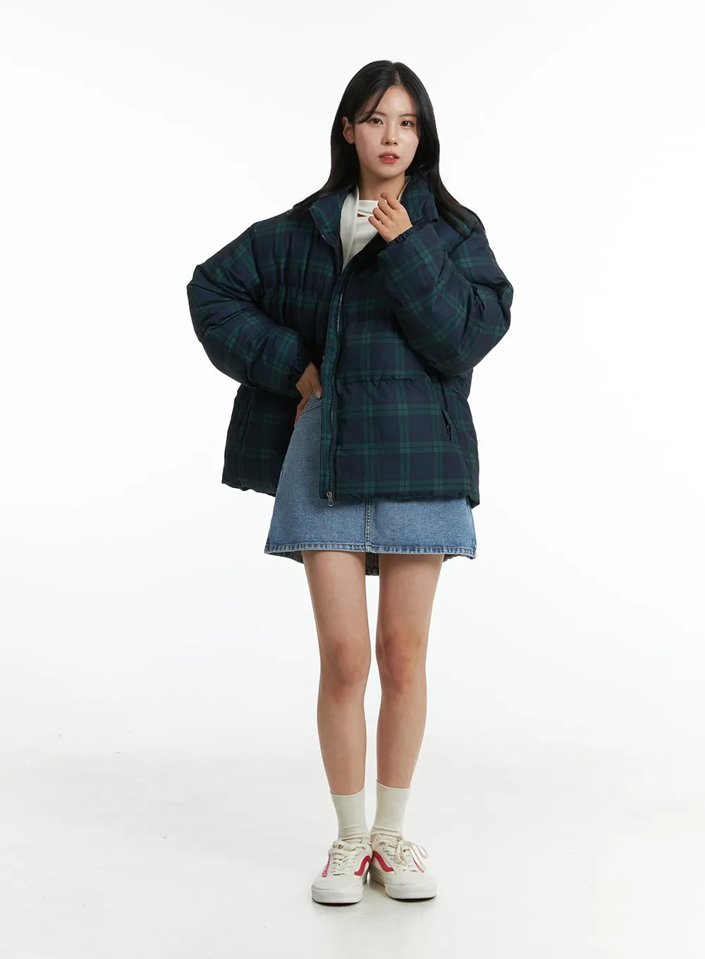 Plaid Oversized Puffer Jacket OD301