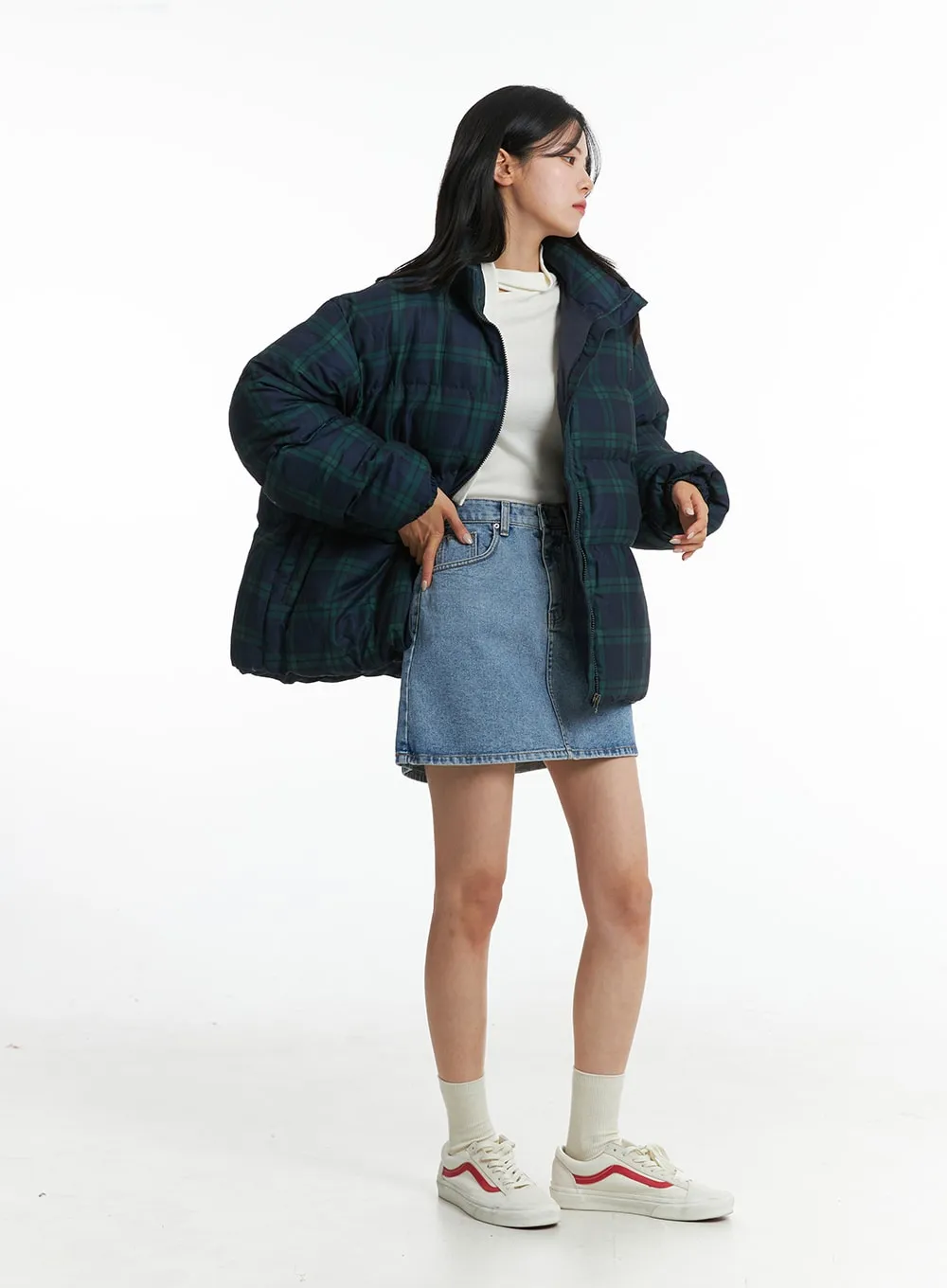 Plaid Oversized Puffer Jacket OD301