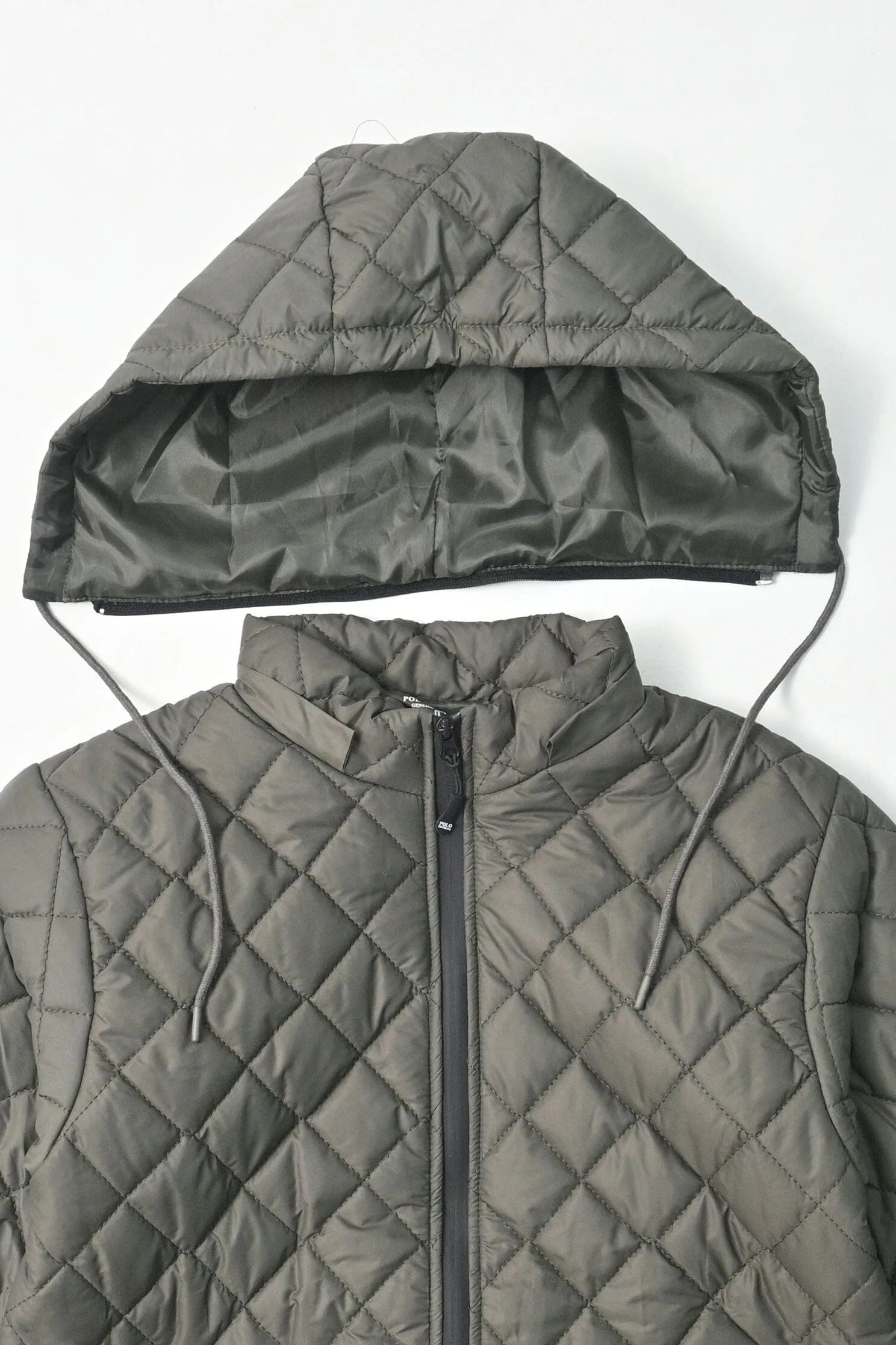 Polo Republica Men's Quilted Puffer Hooded Jacket